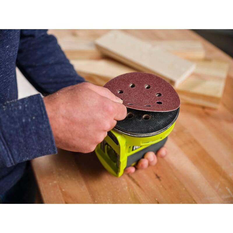 RYOBI Juego de surtido de papel de lija de órbita aleatoria de 5 pulgadas con 35 piezas - 80, 120 y 220 Grano - A21701-5