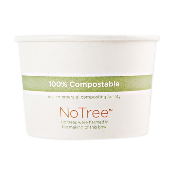 World Centric No Tree Paper Bowls, 4.4 dia x 3, 16 oz, Natural, PK500 - BOSU16