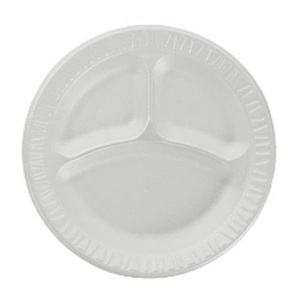 Dart Foam, Plate, Round, 9", White, PK500 - 9CPWC