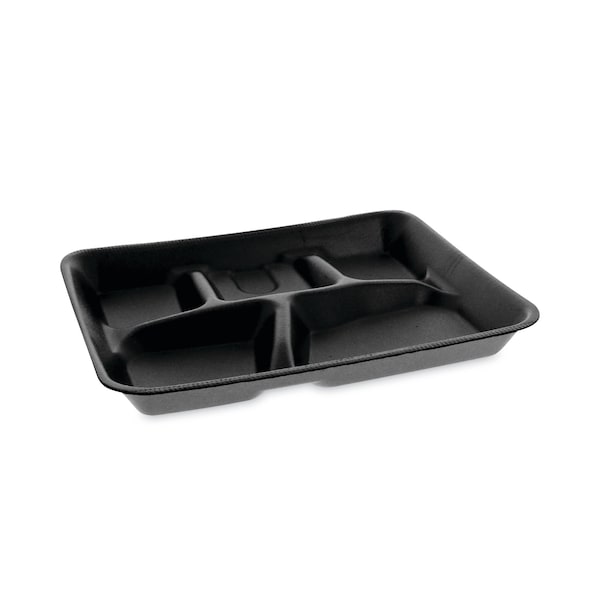Pactiv Lightweight Foam School Trays, 5-Comp, 8.25 x 10.25 x 1, Black, PK500 PK - YTHB0500SGBX