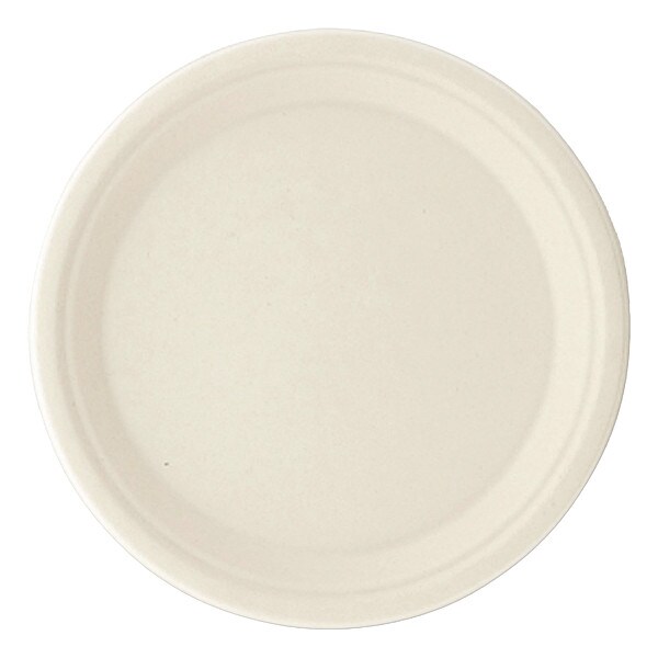 Zoro Select Bagasse PFAS-Free Dinnerware, Plate, 10" dia, Tan, PK500 - PL-10BW-NPFA