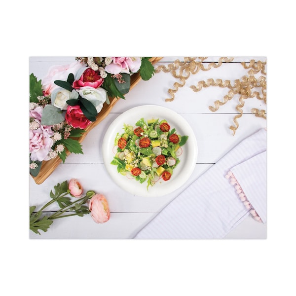Dart Bare Eco-Forward Clay-Coated Paper Dinnerware, 9" Dia., White, PK500 - HP9S-2050