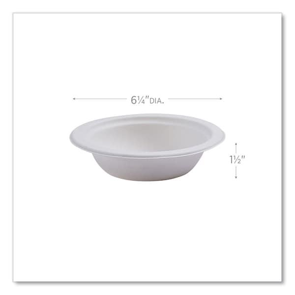 Eco-Products Vanguard Renewable and Compostable Sugarcane Bowls, 12 oz, Wht, PK1000 - EP-BL12NFA