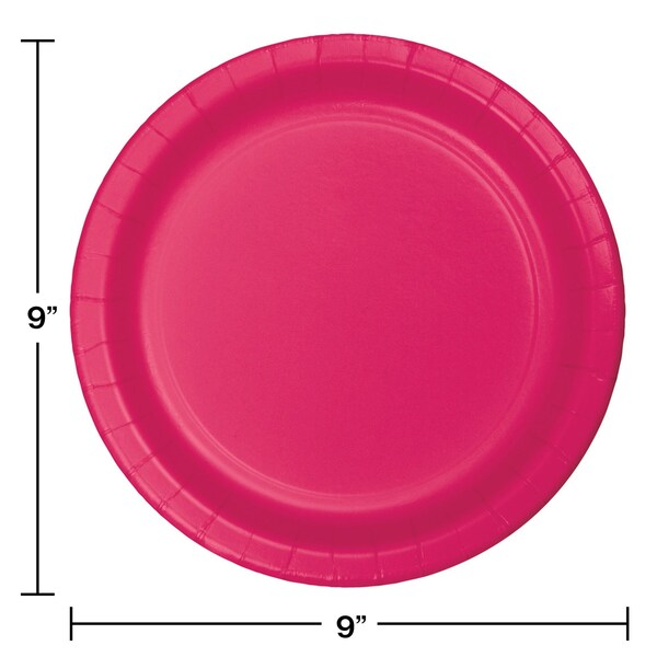 Touch Of Color 9" Hot Magenta Pink Paper Plates 240 PK - 47177B