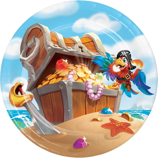 Omg Treasure Island Pirate Dessert Plates, 8PK - OM1558488