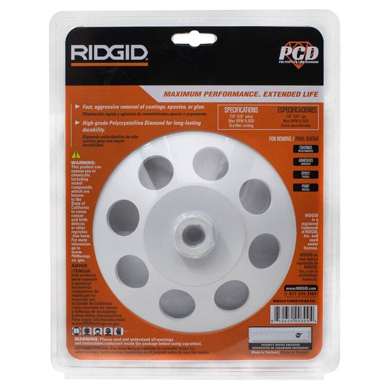 RIDGID 7 pulgadas Rueda de Taza de PCD - HD-PCDW70