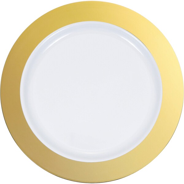Sensations Gold Rim Plastic Dessert Plates, 7", 120PK - 347872