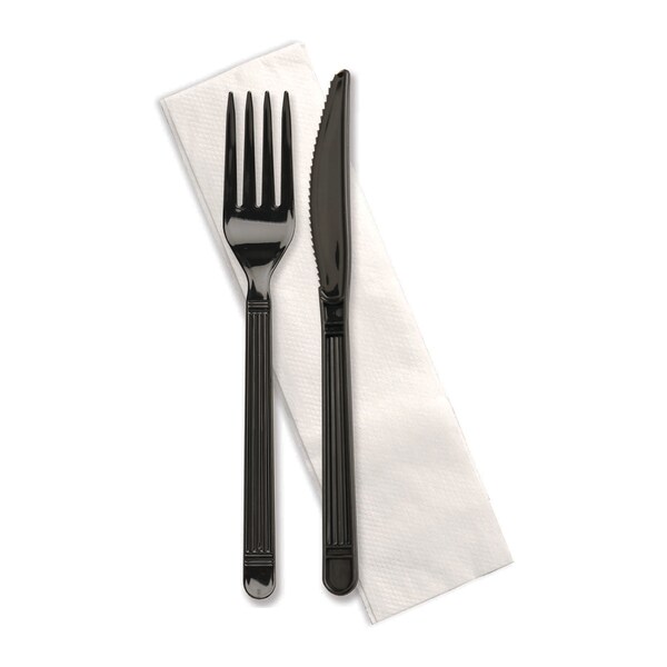 Forum Cutlery Forum Ebony Fork Knife Napkin, PK250 - F250E2PCKIT