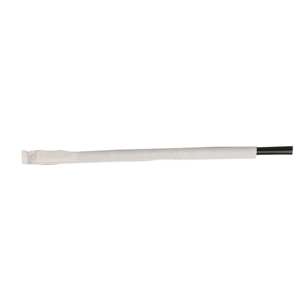 D & W Fine Pack 7.75" Giant Individually Wrapped Ebony Black Straw, PK7200 - DSGW24-300E