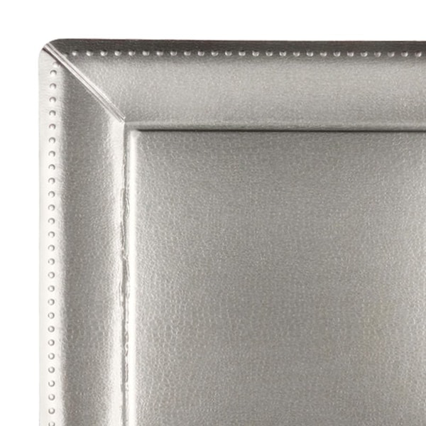 Smarty Had A Party 13" Silver Square Edge Beaded Disposable Paper Charger Plates (120 Plates), 120PK - 2690-SS-CASE