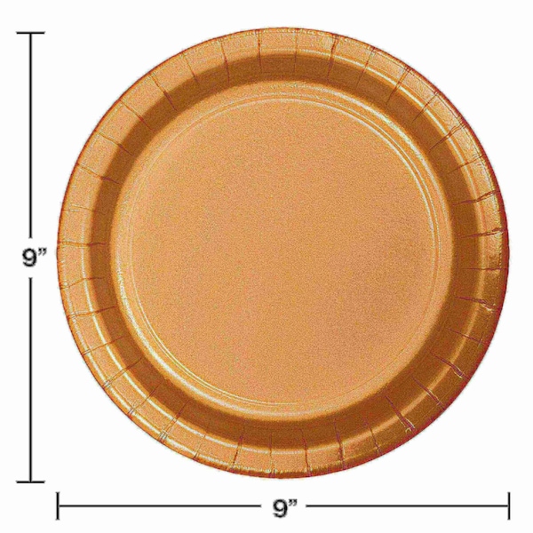 Touch Of Color 9" Glittering Gold Paper Plates 240 PK - 47103B