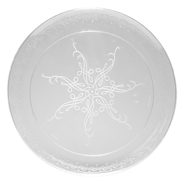 Smarty Had A Party 9 Clear Floral Round Disposable Plastic Buffet Plates 240 Plates, 240PK - 729-CASE