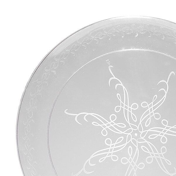 Smarty Had A Party 9 Clear Floral Round Disposable Plastic Buffet Plates 240 Plates, 240PK - 729-CASE