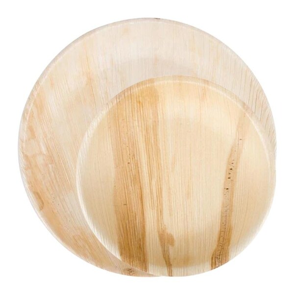 Smarty Had A Party Round Palm Leaf Eco Friendly Disposable Dinnerware  Set (100 Dinner Plates+100 Salad Plates), 200PK - 46710RVP-CASE