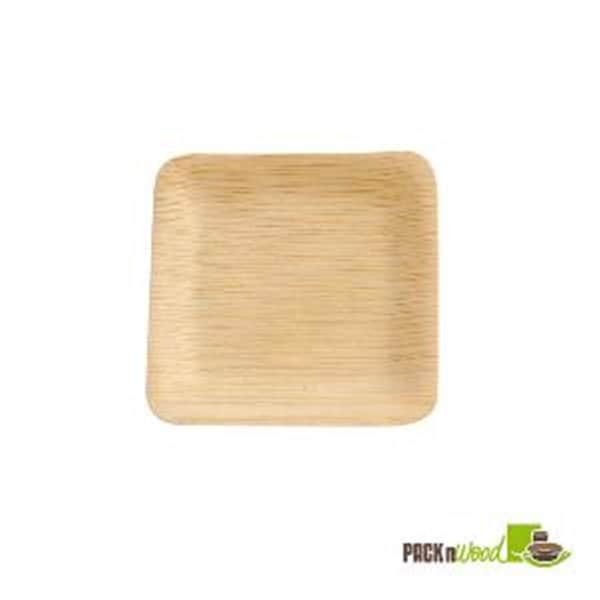 Packnwood Bamboo Veneer Square Plate - 3.5 in. - 210BVNER35SQ