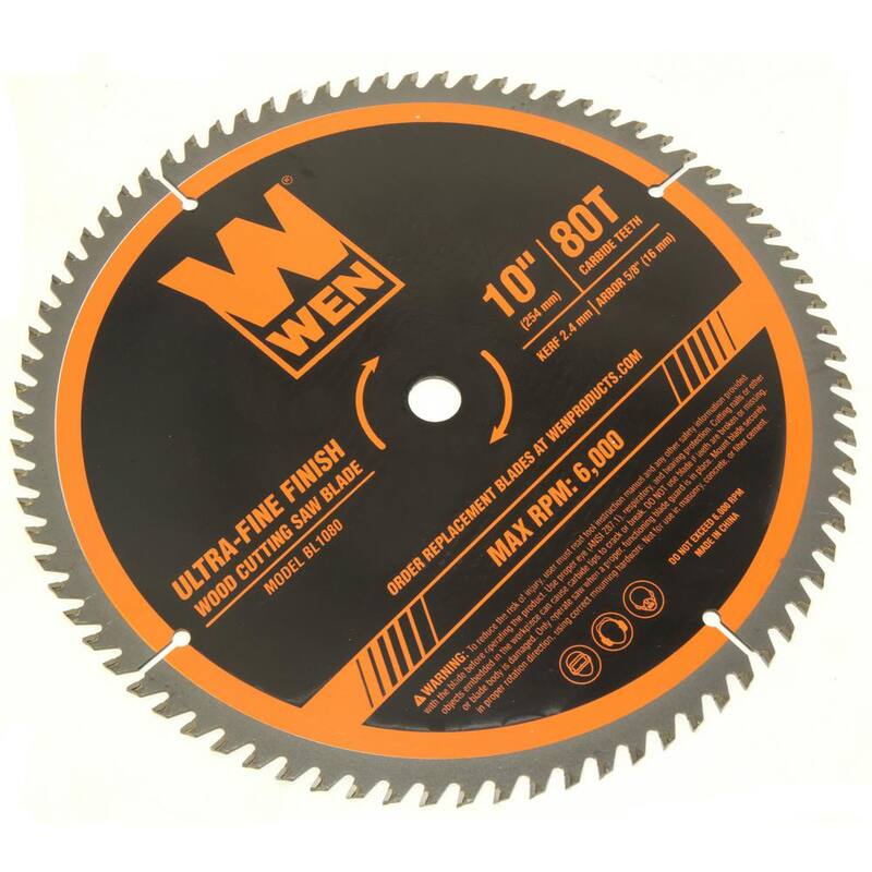 Disco de sierra para carpintería de acabado ultrafino de 10 pulgadas y 80 dientes de carburo para sierras ingletadoras y sierras de mesa - BL1080