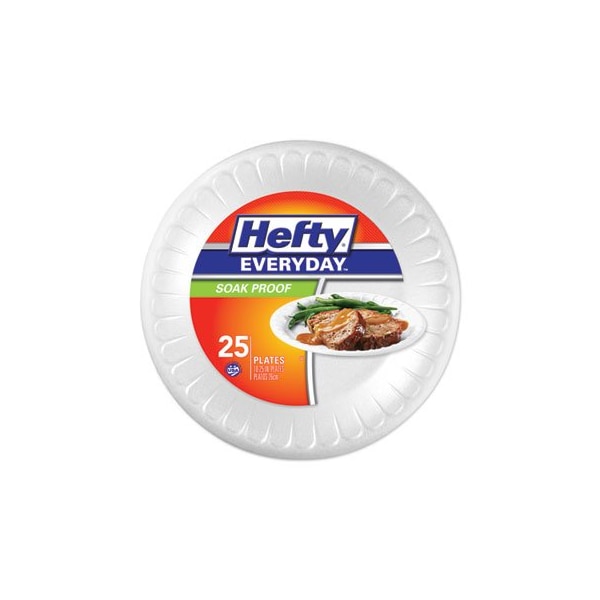Reynolds Consumer Products Hefty, Soak Proof Tableware, Foam Plates, 10 1/4in Dia, White, 28/pk, 10 Pk/ct - D21029CT