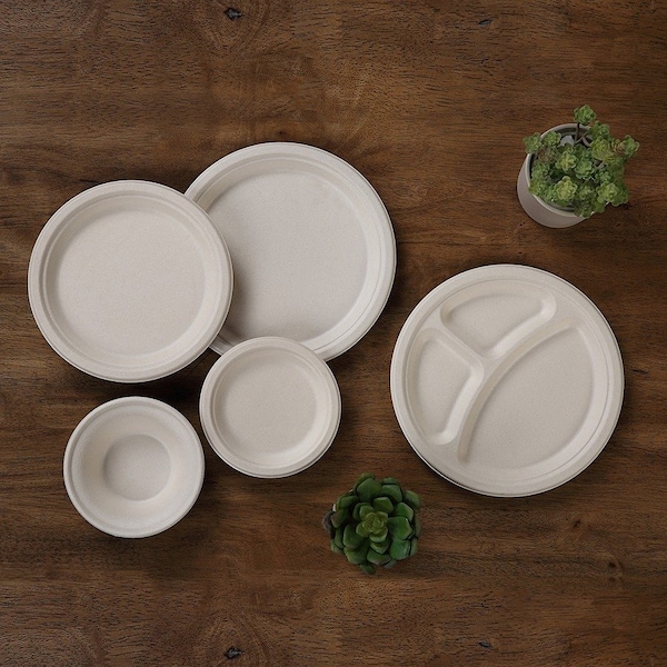 Genuine Joe 6in Compostable Disposable Plates - Natural, 1000PK - GJO10229CT