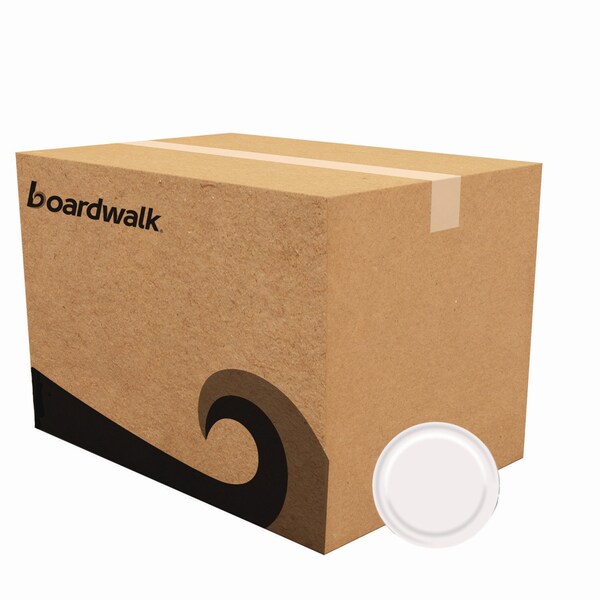 Boardwalk Paper Dinnerware, Plate, 9 in. Diameter, White, 1000PK - CP9B1008125A