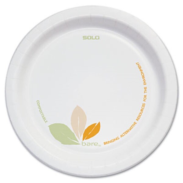 Tistheseason Bare Paper Dinnerware Plate- Green/Tan, 500PK - TI41509