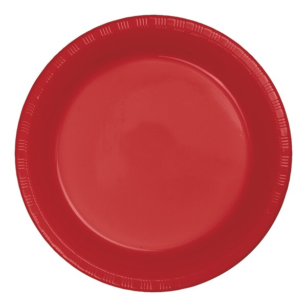 Touch Of Color Classic Red Plastic Banquet Plates, 10", 240PK - 28103131