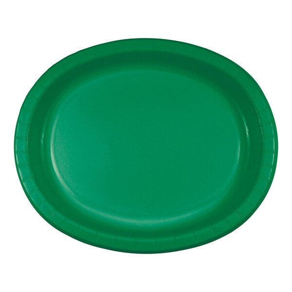 Touch Of Color Emerald Green Oval Plates, 12"x10, 96PK - 433261
