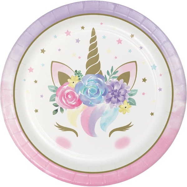 Omg 9 in. Unicorn Baby Shower Plates, 8PK - OM3520719