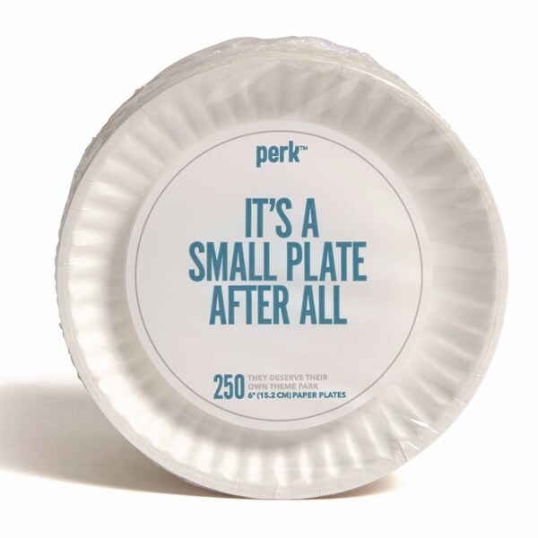 Perk Economy Paper Plates, 6in dia, White, 1000PK - PK56517/53197