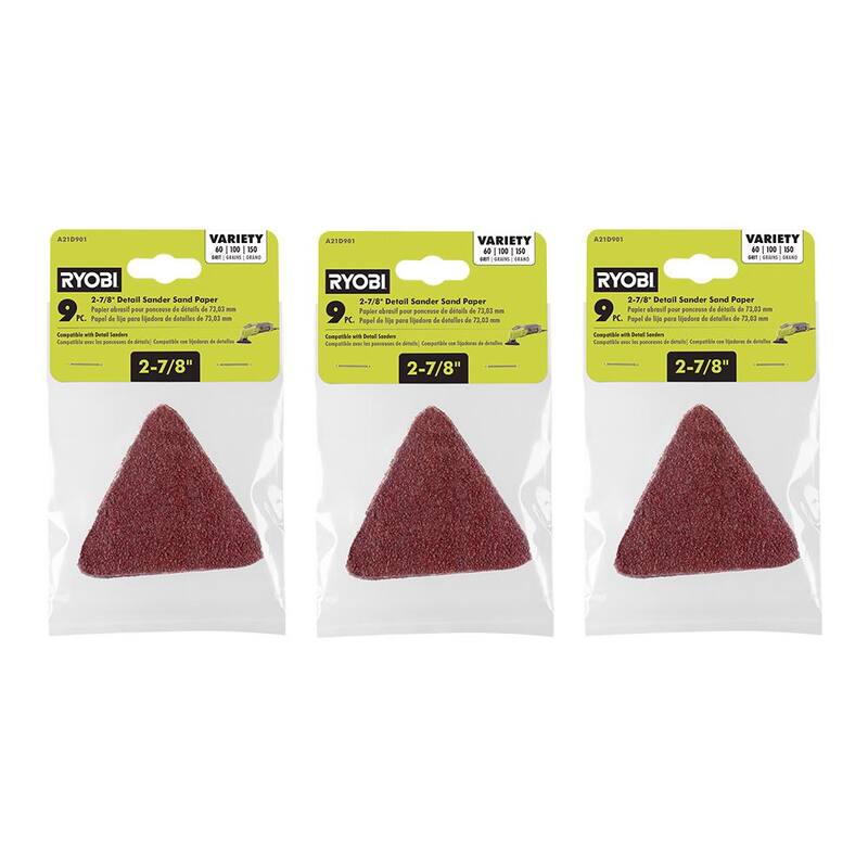 Conjunto de papel de lija para detalles de 27 piezas de 2-7/8 pulgadas de RYOBI - A21D901-3