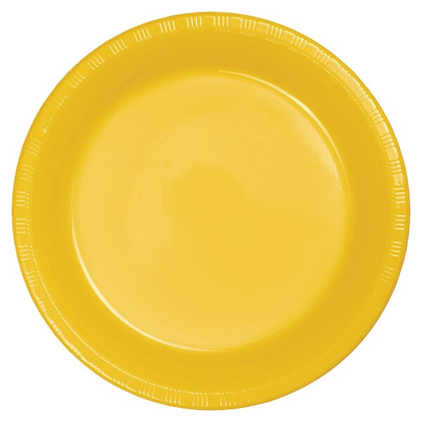 Touch Of Color School Bus Yellow Plastic Dessert Plates, 7", 240PK - 28102111