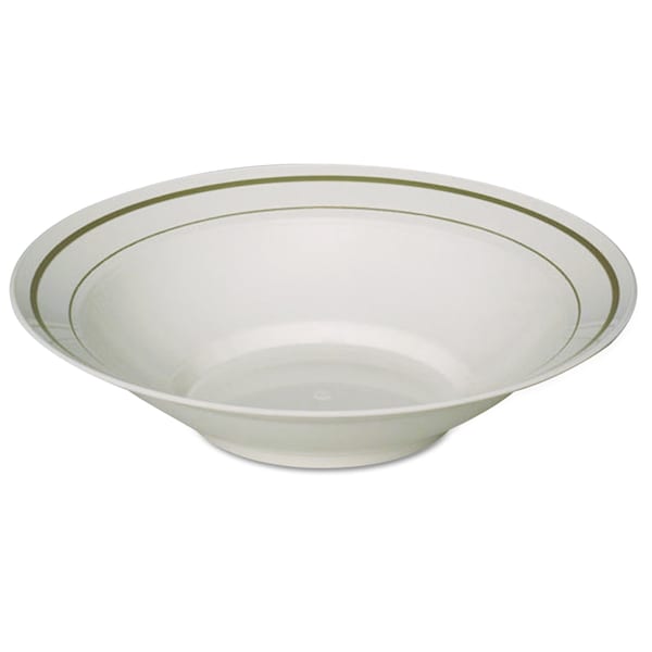 Wna Masterpiece Plastic Bowls, 10 oz, Ivory/Gold, 150PK - WNA MPBWL10IPREM
