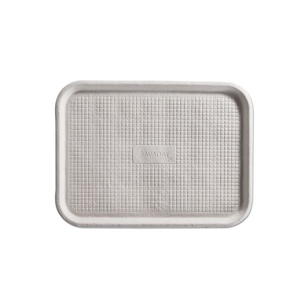 Huhtamaki Chinet, Savaday Molded Fiber Flat Food Tray, White, 12x16, 200PK - 20803CT