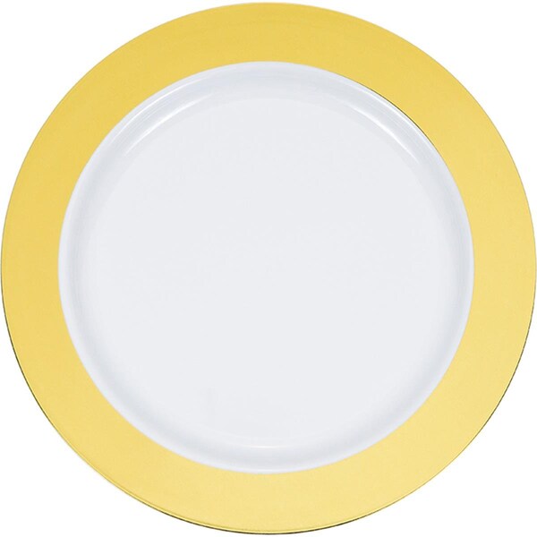 Omg 9 in. Gold Rim Plastic Dinner Plates, 120PK - OM3524131