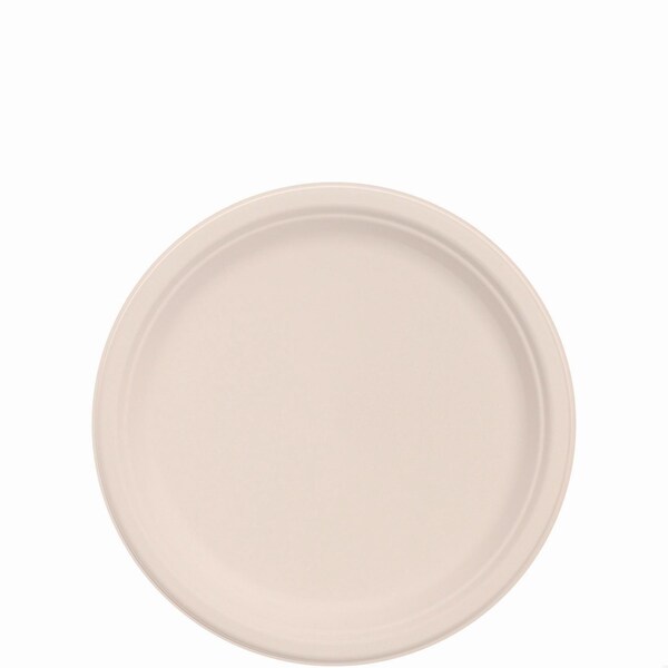 Dart Compostable Molded Fiber Dinnerware, ProPlanet Seal, Plate, 9 dia, Natural, 500PK - 9FBRP1