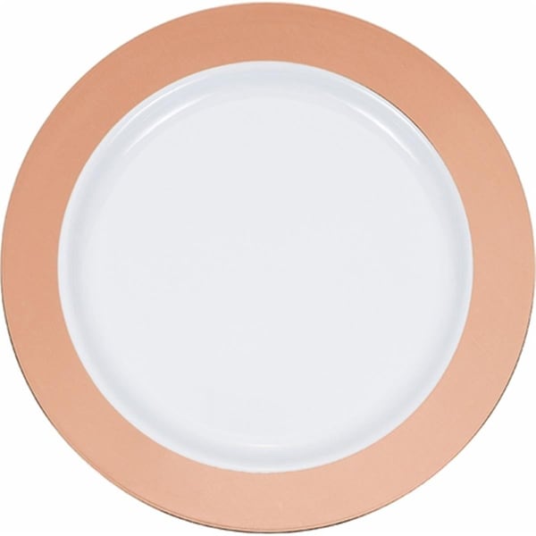 Omg 9 in. Rose Gold Rim Plastic Dinner Plates, 120PK - OM3526895