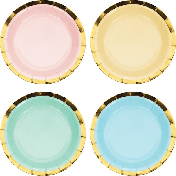 Omg 7 in. Pastel Celebrations Assorted Dessert Plates, 96PK - OM3517757