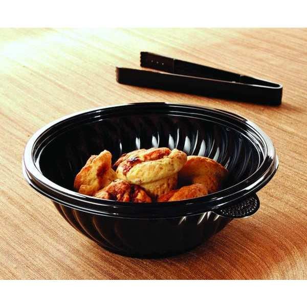 Emi Yoshi PET Bowl, 48 oz., Black, PrepServe, 9in, PK50 - EMI-PTB48-9B