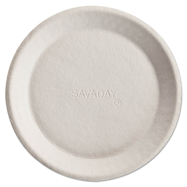 Chinet Savaday Molded Fiber Plates, 10", Cream, Round, PK500 - 10117