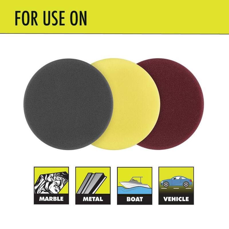 Set de 3 almohadillas de espuma para pulidor de doble acción de 5 pulgadas de RYOBI - A38DA304
