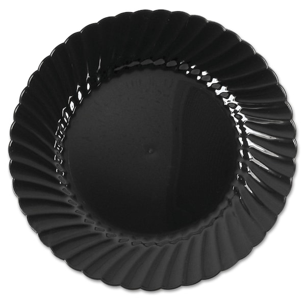 Wna Classicware Plastic Plates, 6" Dia., Black, Round, PK180 - WNA CW6180BK