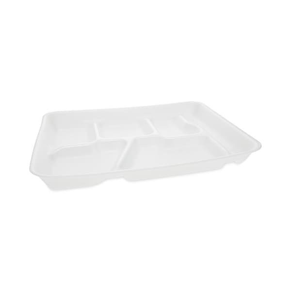 Pactiv Lightweight Foam School Trays, 6-Comp, 8.5 x 11.5 x 1.25, White, PK500 - 0TH10601SGBX