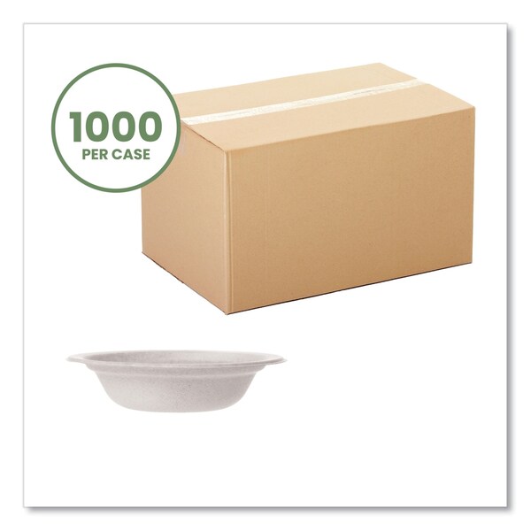 Vegware Nourish Molded Fiber Tableware, Bowl, 12 oz, White, PK1000 - WH-12B