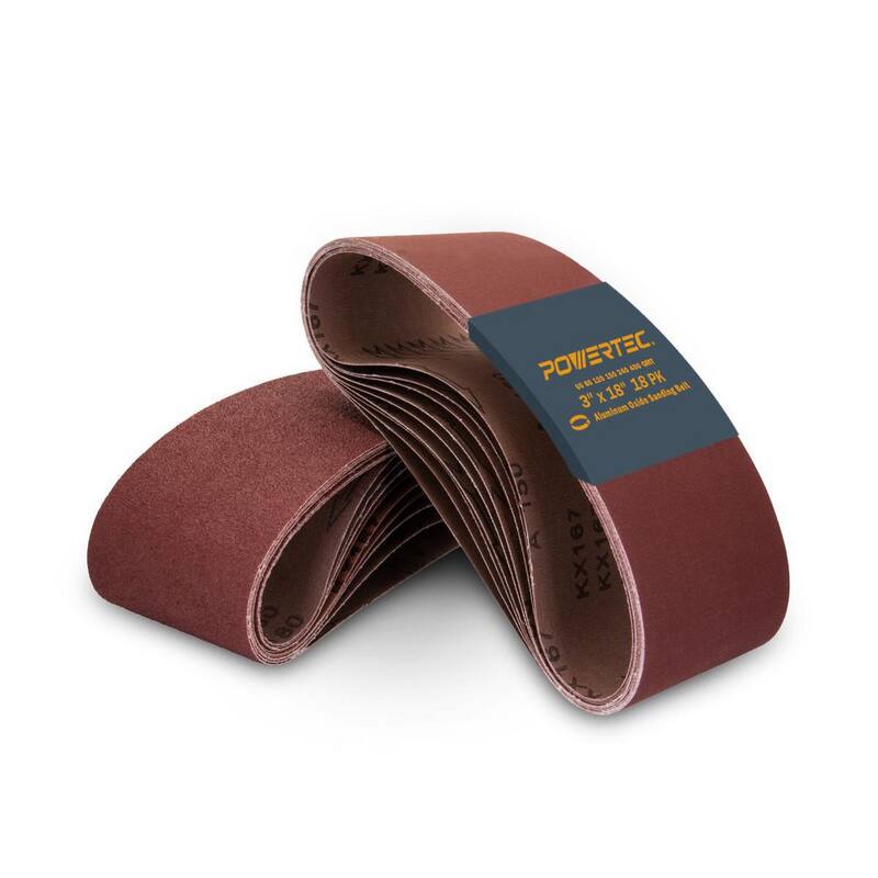 Juego de 18 bandas de lija de óxido de aluminio de 60/80/120/150/240/400 grano de 3 pulgadas x 18 pulgadas POWERTEC - 110808
