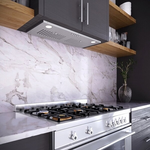 Streamline 28 in. Loreto Convertible Insert 350 CFM Range Hood in Brushed Stainless Steel - T-4015-1-CL