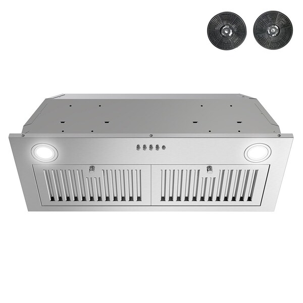 Streamline 28 in. Loreto Convertible Insert 350 CFM Range Hood in Brushed Stainless Steel - T-4015-1-CL