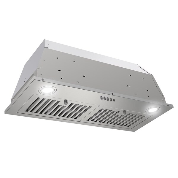 Streamline 28 in. Petroni Ducted Insert 350 CFM Range Hood in Brushed Stainless Steel - T-4015-1-DT