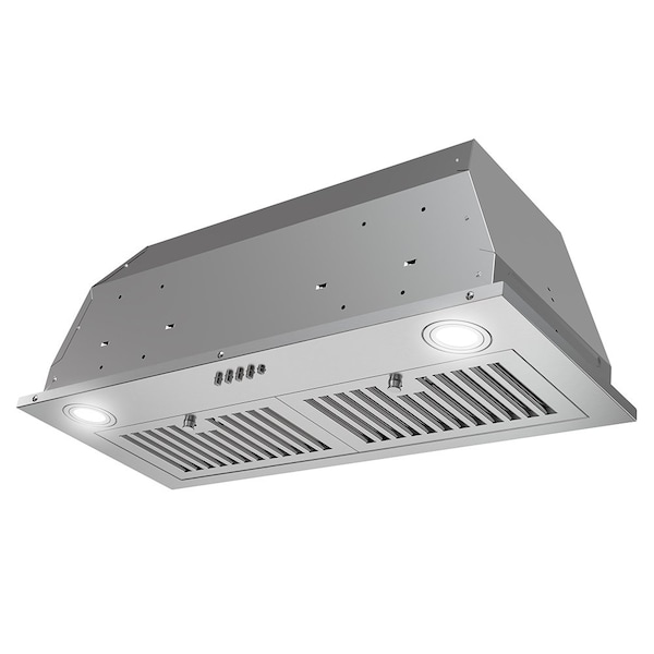 Streamline 28 in. Petroni Ducted Insert 350 CFM Range Hood in Brushed Stainless Steel - T-4015-1-DT