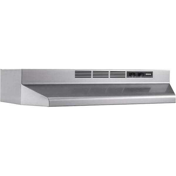 Broan Under-Cabinet Range Hood, 2850 rpm Fan, Non-Ducted Vent, 30 in W, 17-1/2 in D, 6 in H - 4130SF