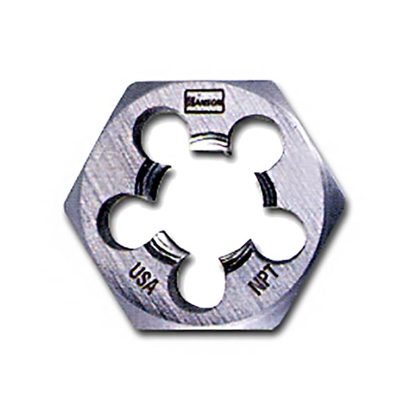 Hanson High Carbon Steel Hexagon Taper Pipe 1-7/16" Across Flat Die 3/8"-18 NPT - 7004