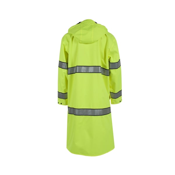 Neese Responder Hi-Vis Reversible Long Rain Coat, Poly Coated 70 Denier Nylon, Class 3 Type P, M - 97001-33-1-LBK-M